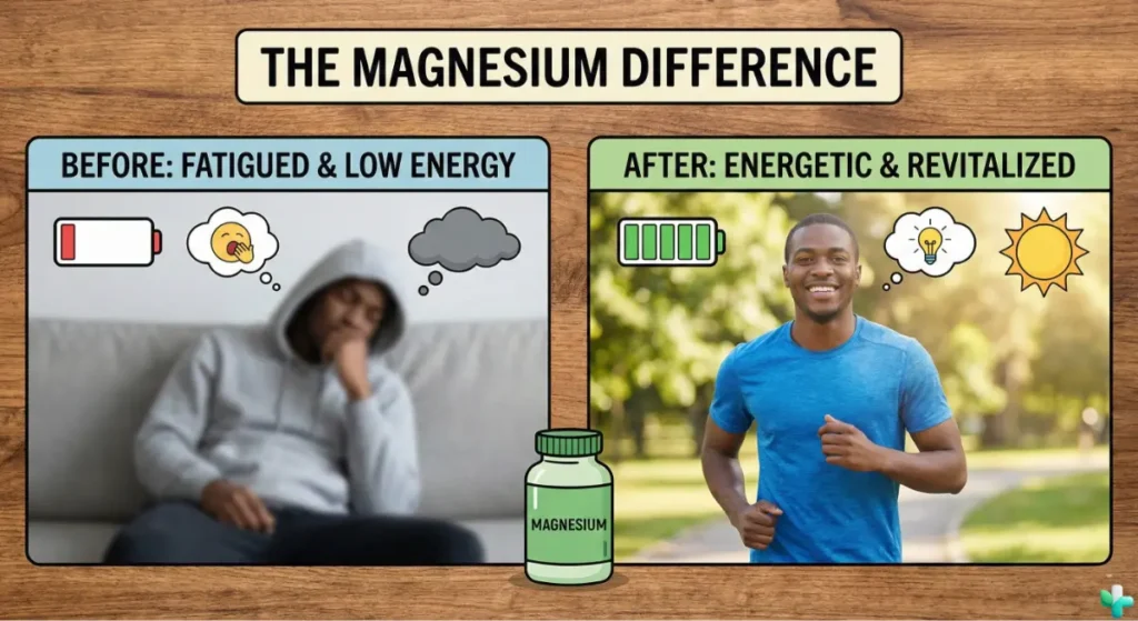 Person tired, Fatigued caused by magnesium deficiency